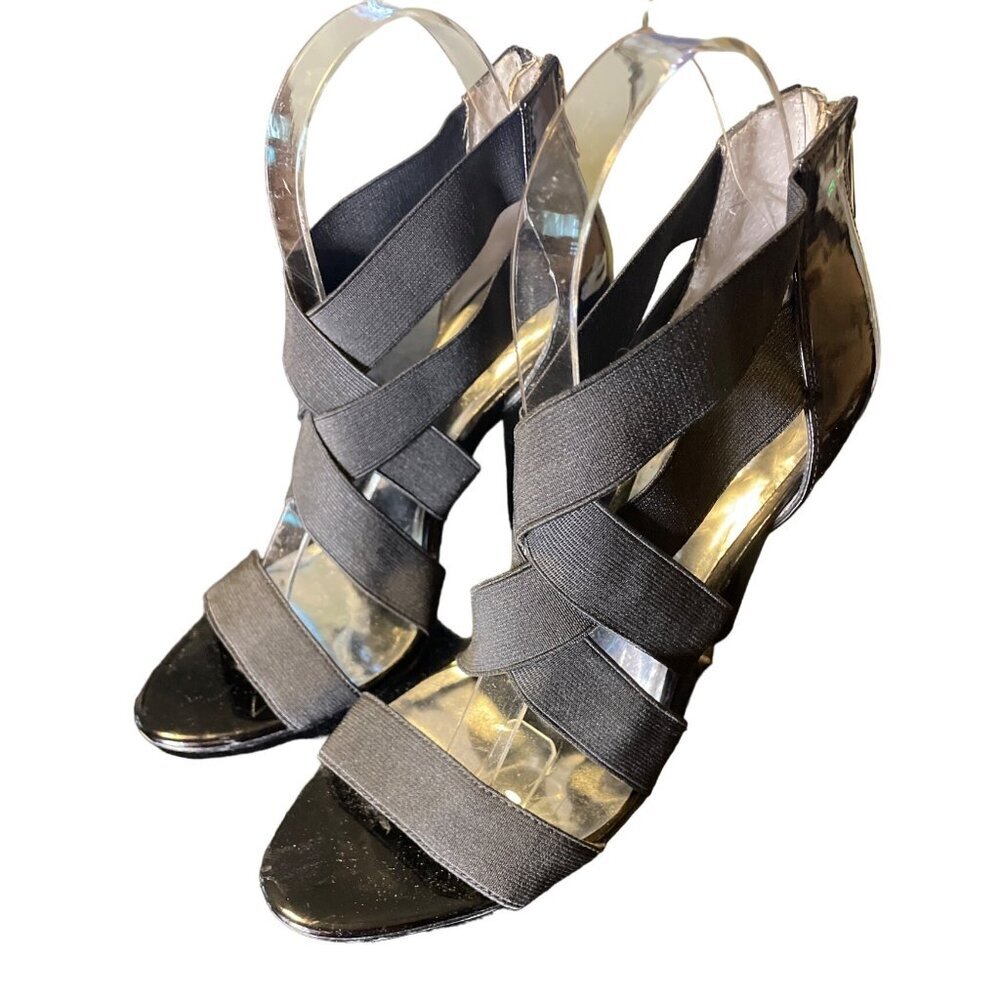Jessica Simpson Black Strappy Stiletto Heel Shoes Sz 7.5